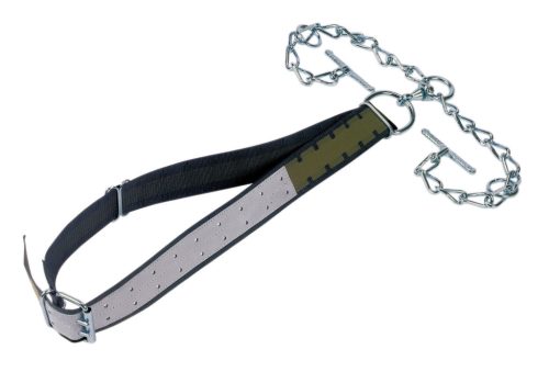 Bika kikötő nyakpánt kettős lánc forgóval, D-gyűrűvel - 170 x 7 cm, 7 mm, csúcsminőség