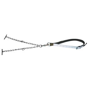   Bika kikötő nyakpánt kettős lánccal, biztonsági karabínerrel, D-gyűrűvel - 170 x 7 cm, 7 mm, csúcsminőség