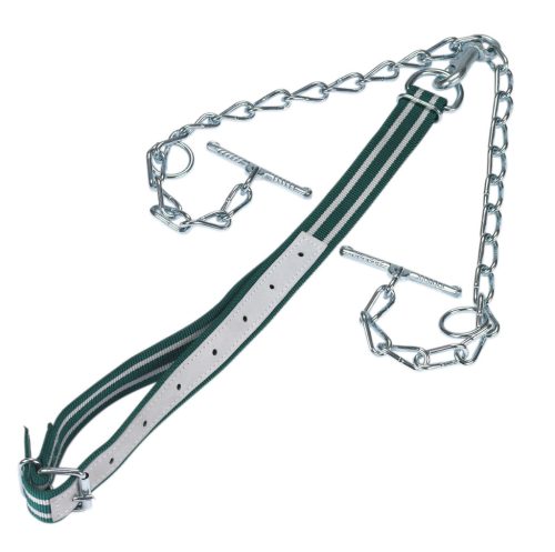Marha kikötő nyakpánt - 130 x 4 cm, kettős lánccal, karabínerrel, 6 mm, standard minőség