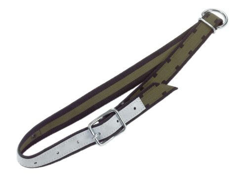 Marhakikötő nyakpánt ovál-taggal és D- gyűrűvel - 130 x 4 cm, csúcsminőség