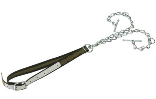 Marhakikötő nyakpánt kettős lánccal, karabínerrel - 130 x 4 cm, 6 mm, csúcsminőség
