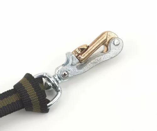 Marha kikötő szár kettős szíjjal, biztonsági karabínerrel - 60 cm, csúcsminőség