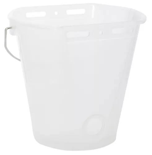 Borjúitató vödör skálával - fehér, átlátszó, 8 l