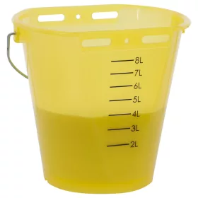 Borjúitató vödör skálával - sárga, átlátszó, 8 l