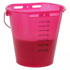   Borjúitató vödör skálával - rózsaszín, átlátszó, 8 l