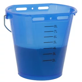 Borjúitató vödör skálával - kék átlátszó, 8 l