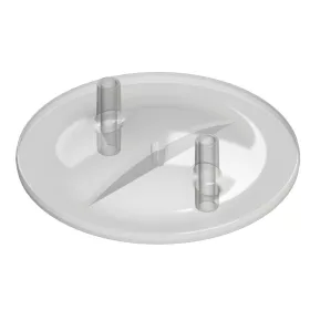   Műanyag sajtárfedél  tömítés nélkül, lapos kivitelben - átlátszó, 2 db 13 x 17 mm-es kivezetés, átmérő: 205 mm