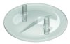 Műanyag sajtárfedél  tömítés nélkül, lapos kivitelben - átlátszó, 2 db 13 x 17 mm-es kivezetés, átmérő: 205 mm