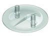 Műanyag sajtárfedél tömítés nélkül, lapos kivitelben - átlátszó, 2 db 16x20 mm-es kivezetés, átmérő: 205 mm