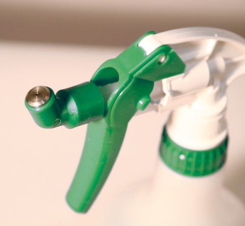 Tőgyfertőtlenítő szórópalack, fém szelepes sprayer, 500 ml