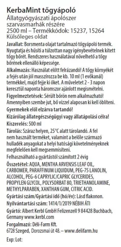 KerbaMint tőgyápoló adagoló palack