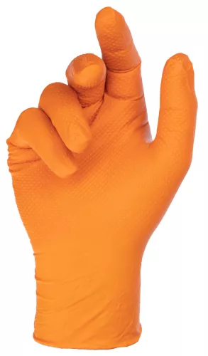 X-Grip nitrile egyszer használatos kesztyű - narancs, 9,5-10-es méret, 50 db/doboz