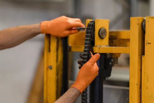X-Grip nitrile egyszer használatos kesztyű - narancs, 10,5-11-es méret, 50 db/doboz