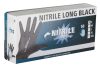 Nitrile allergén anyagoktól mentes kesztyű - hosszú, fekete, 50 db, S