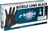 Nitrile allergén anyagoktól mentes kesztyű - hosszú, fekete, 50 db, S