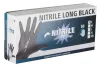 Nitrile hosszú, fekete, allergén anyagoktól mentes kesztyű - M, 50 db/doboz