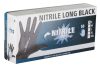 Nitrile allergén anyagoktól mentes kesztyű - hosszú, fekete, 50 db, XXL