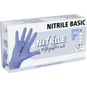   Nitrile Basic egyszer használatos kesztyű, extra vékony (0,07 mm) XL, 100 db/doboz