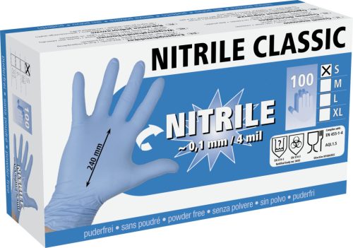 Nitril vizsgálókesztyű - púdermentes, XL, 100 db