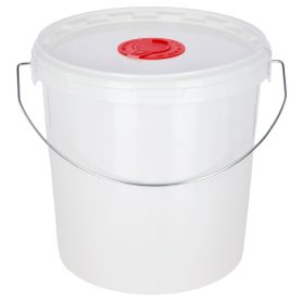   Üres vödör fedővel nedves tőgytörlő papírhoz - fehér, 10 l