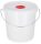 Üres vödör fedővel nedves tőgytörlő papírhoz - fehér, 10 l