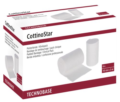CottinoStart párnázott bandázs - 10 cm x 3 m, 6 db, klinikai csomag