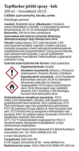 TopMarker állatjelölő spray - kék, 200 ml