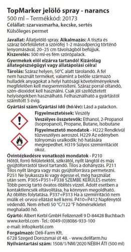 TopMarker állatjelölő spray - narancssárga, 500 ml