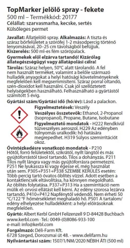 TopMarker állatjelölő spray - fekete, 500 ml