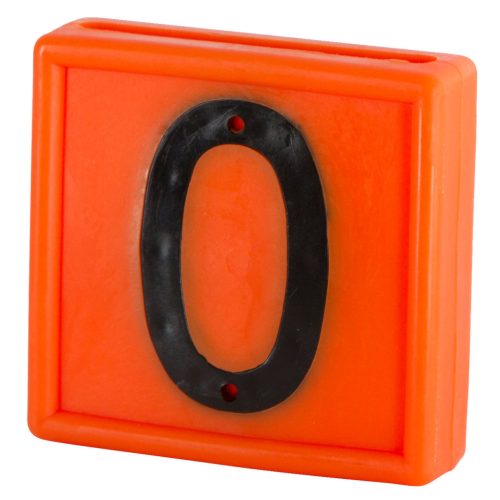 Jelölőszám - narancssárga, 0, 44x46 mm, 10 db/cs