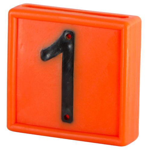 Jelölőszám - narancssárga, 1, 44x46 mm, 10 db/cs