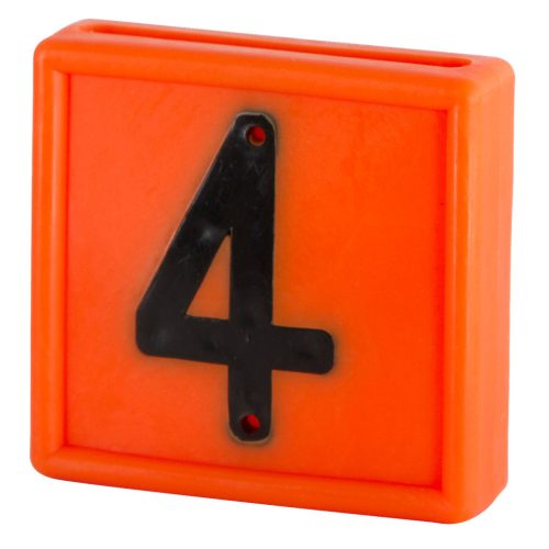 Jelölőszám - narancssárga, 4, 44x46 mm, 10 db/cs