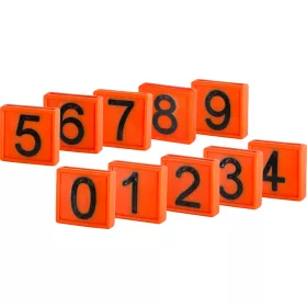   Jelölőszám szett - narancssárga, 0-9, 44 x 46 mm, 10 db/cs