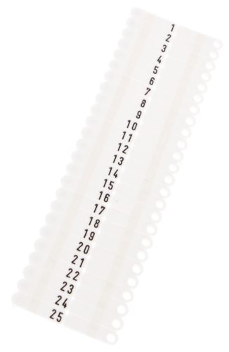 Twintag füljelző - számozott (1-50) fehér, 50 db/cs