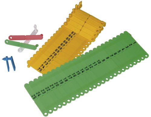 Twintag füljelző - számozott (1-50), zöld, 50 db/cs