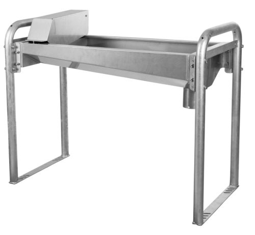 Rozsdamentes acél, lábon áló, fűthető itatóvályú - 100 cm, 50 literes