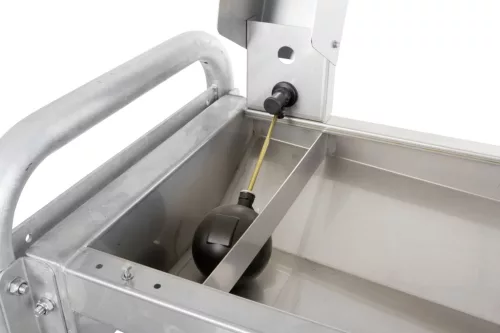 Rozsdamentes acél fűthető itatóvályú fali tartószerkezettel - 100 cm, 50 literes