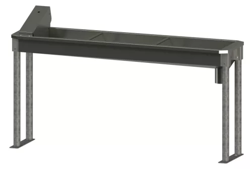 Rozsdamentes acél, lábon álló itatóvályú - 190 cm, 95 literes