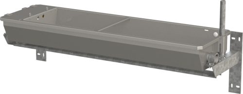 Rozsdamentes acél dönthető itatóvályú - 1,5 m, fűthető 200W, falra szerelhető, 50 l