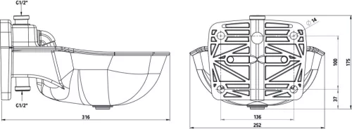 Canexpol K75 csőszelepes önitató - zöld, műanyag, 1/2"