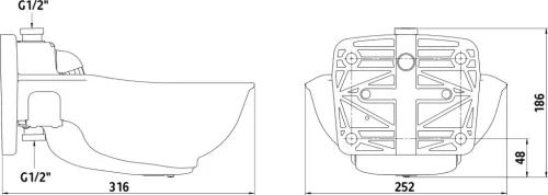 HP20-230 fűthető csőszelepes önitató - műanyag, 230 V, 31 W, csőfűtés nélkül