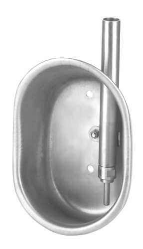 Csészés önitató malacoknak - inox, méret: 15 x 21 x 9 cm