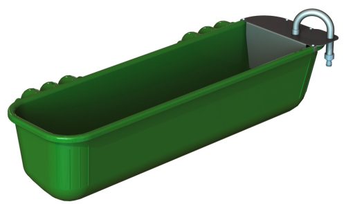 Hosszú itatóvályú úszószeleppel - zöld, műanyag, 1/2", 42 l, 100 cm