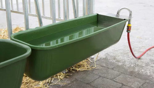 Hosszú itatóvályú úszószeleppel - zöld, műanyag, 1/2", 42 l, 100 cm