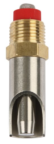 Szopókás sertésitató - inox/réz, hossz: 64 mm, nyomószelep átmérő: 11 mm, 1/2"-1/2"