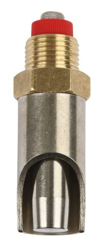 Szopókás sertésitató - inox/réz, hossz: 71 mm, nyomószelep átmérő: 15 mm, 3/4"-3/4"