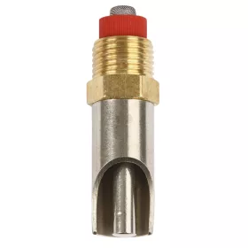   Szopókás sertésitató - inox/réz, hossz: 63 mm, nyomószelep átmérő: 8 mm, 1/2"-1/2"