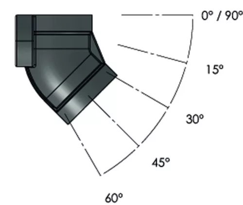 Inox könyök - menet: 1/2"x1/2", szög: 45 fok