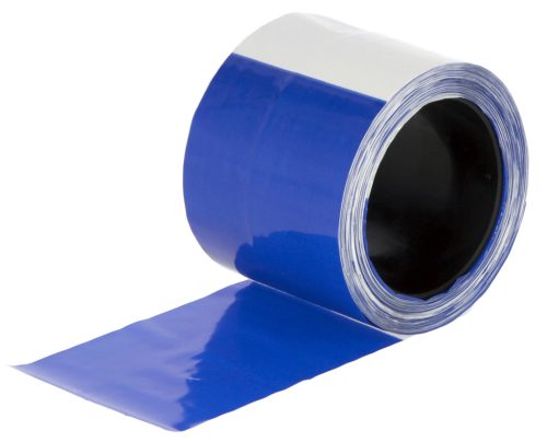 Optikai jelzőszalag villanypásztor rendszerekhez - kék/fehér, 100 m x 80 mm