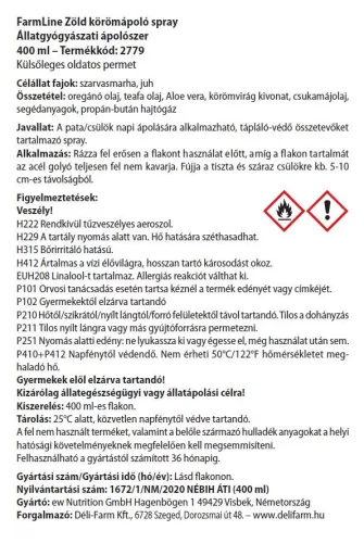 Zöld pataspray szarvasmarhák és juhok számára - 400 ml